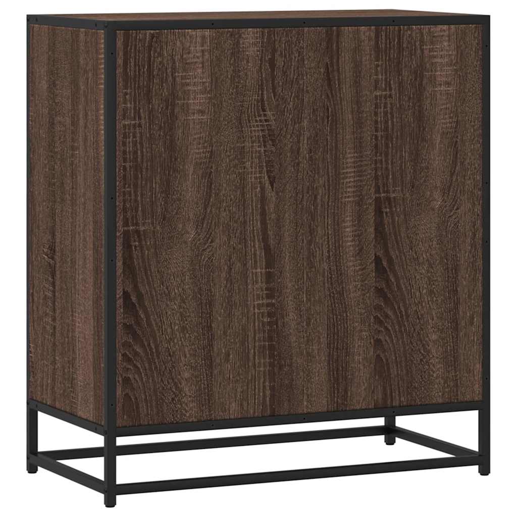 Skænk Brun Eg Look 68x35x76 cm Træmateriale &amp; Metal