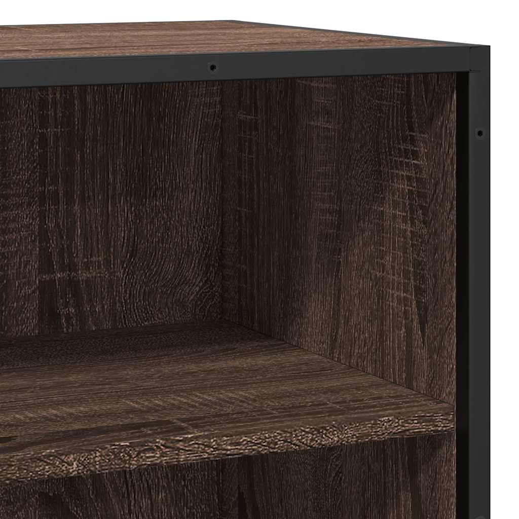 Skænk Brun Eg Look 68x35x76 cm Træmateriale &amp; Metal