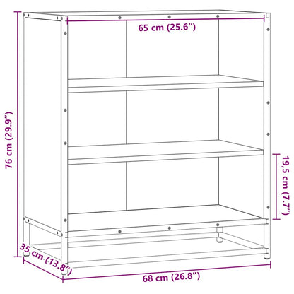 Skænk Brun Eg Look 68x35x76 cm Træmateriale &amp; Metal