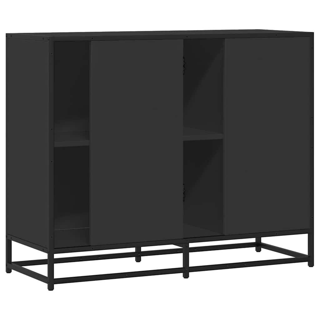 Skænk Sort 92x35x76 cm Træmateriale