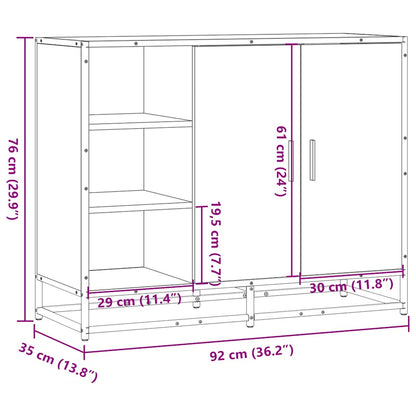 Skænk Sort 92x35x76 cm Træmateriale