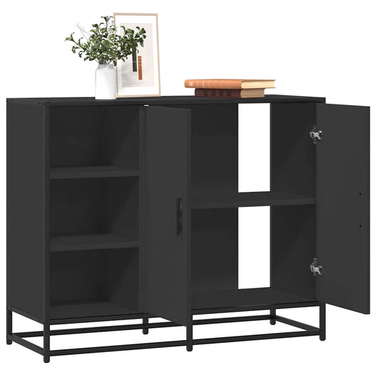 Skænk Sort 92x35x76 cm Træmateriale
