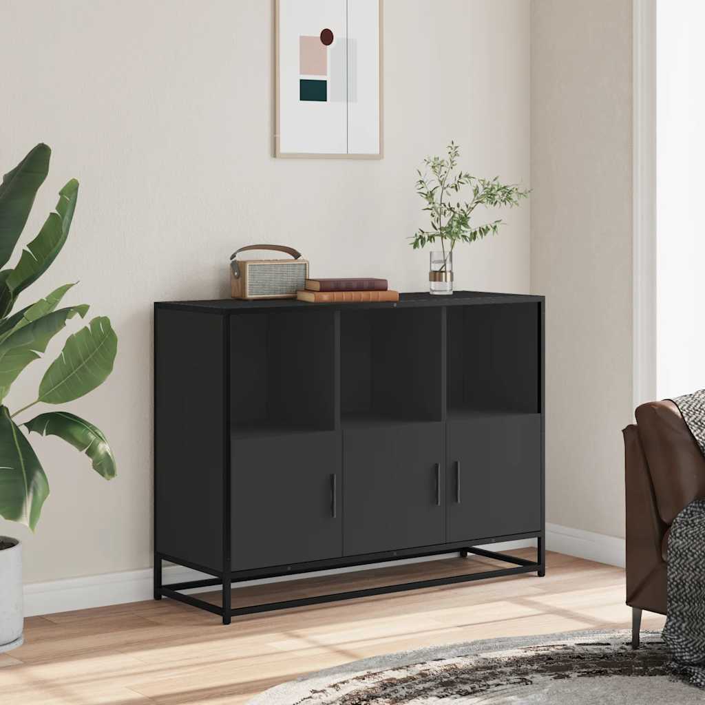 Skænk Sort 100x35x76 cm Træ Materiale
