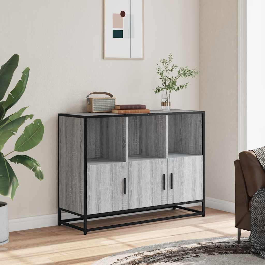 Skænk Grå Sonoma 100x35x76 cm træmateriale