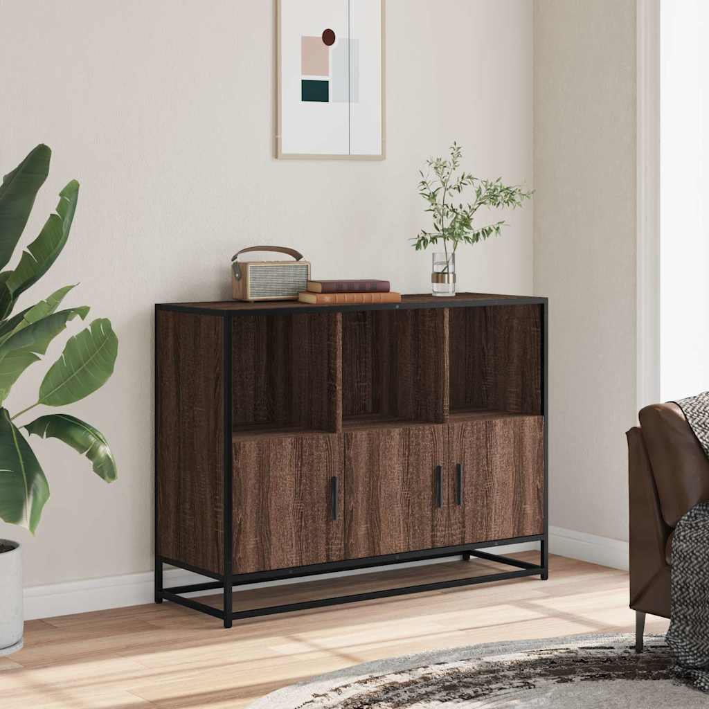 Skænk Brun Eg Look 100x35x76 cm Træmateriale