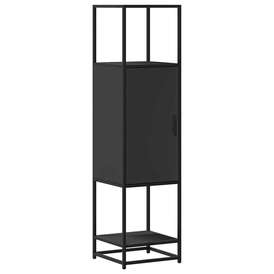 Highboard Sort 35,5x35x139 cm Træmateriale og Metal