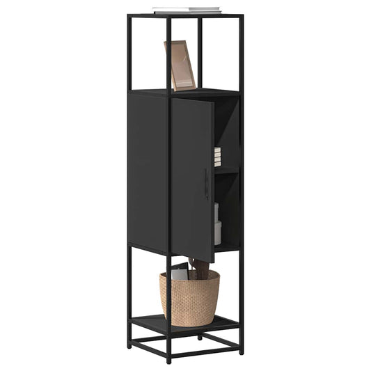 Highboard Sort 35,5x35x139 cm Træmateriale og Metal