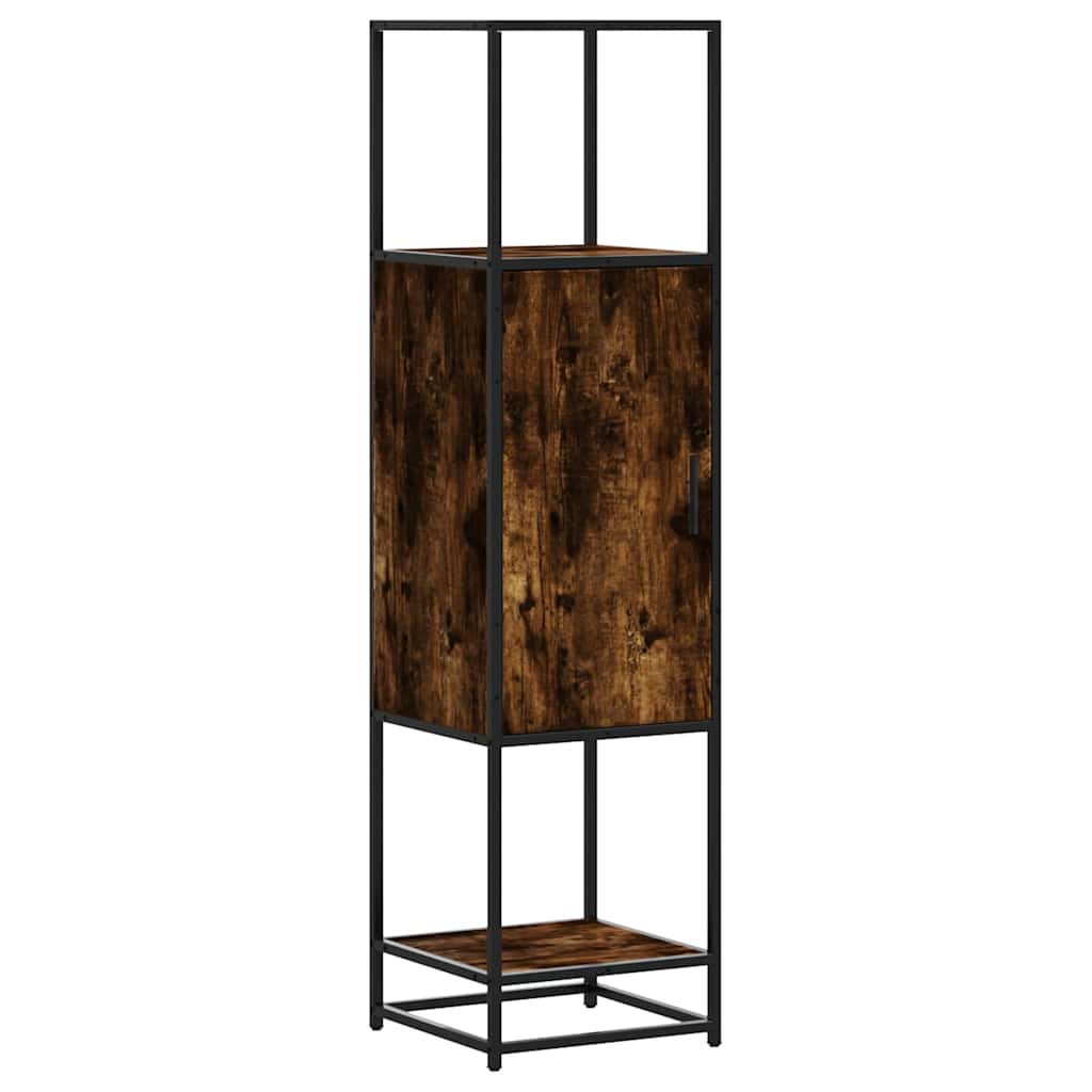 Highboard røget eg 35,5x35x139 cm træmateriale metal
