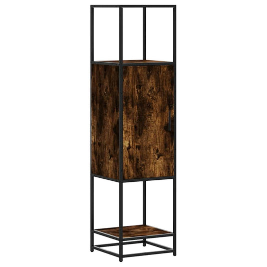 Highboard røget eg 35,5x35x139 cm træmateriale metal