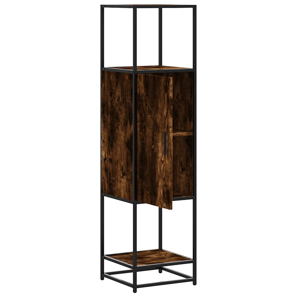 Highboard røget eg 35,5x35x139 cm træmateriale metal