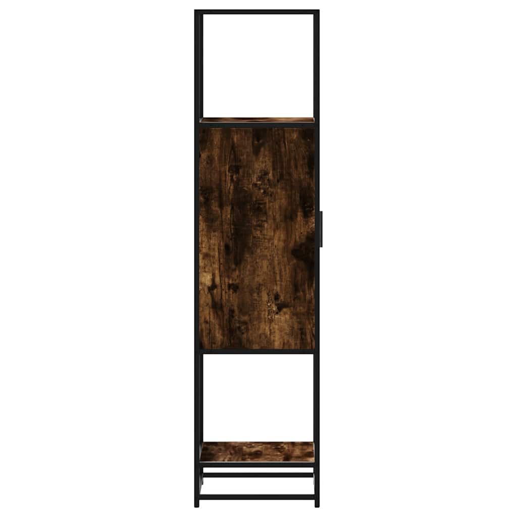 Highboard røget eg 35,5x35x139 cm træmateriale metal