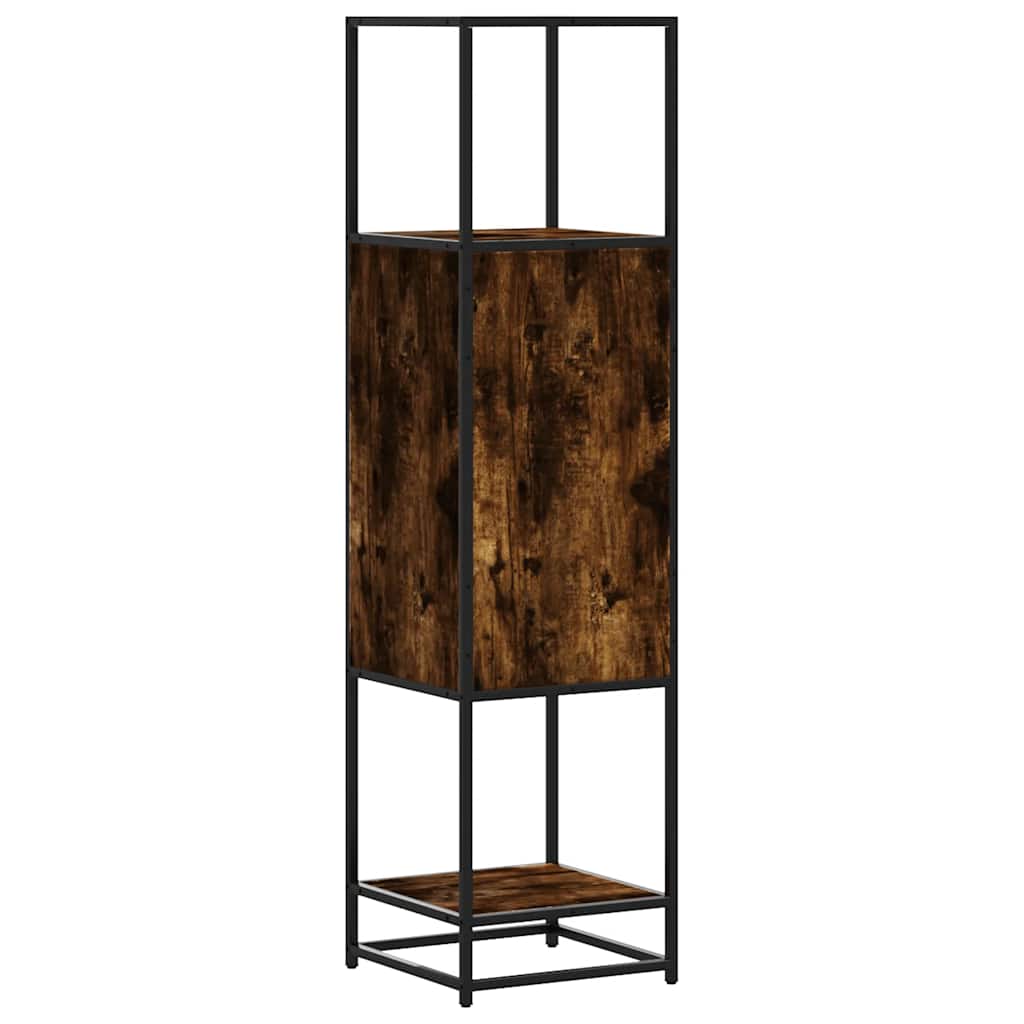 Highboard røget eg 35,5x35x139 cm træmateriale metal