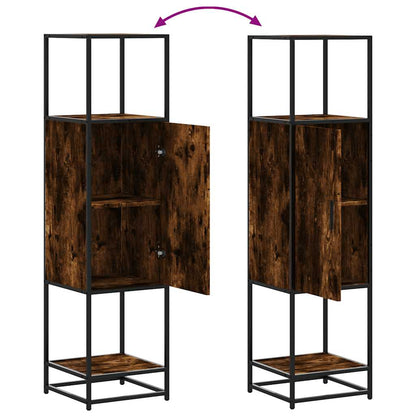 Highboard røget eg 35,5x35x139 cm træmateriale metal
