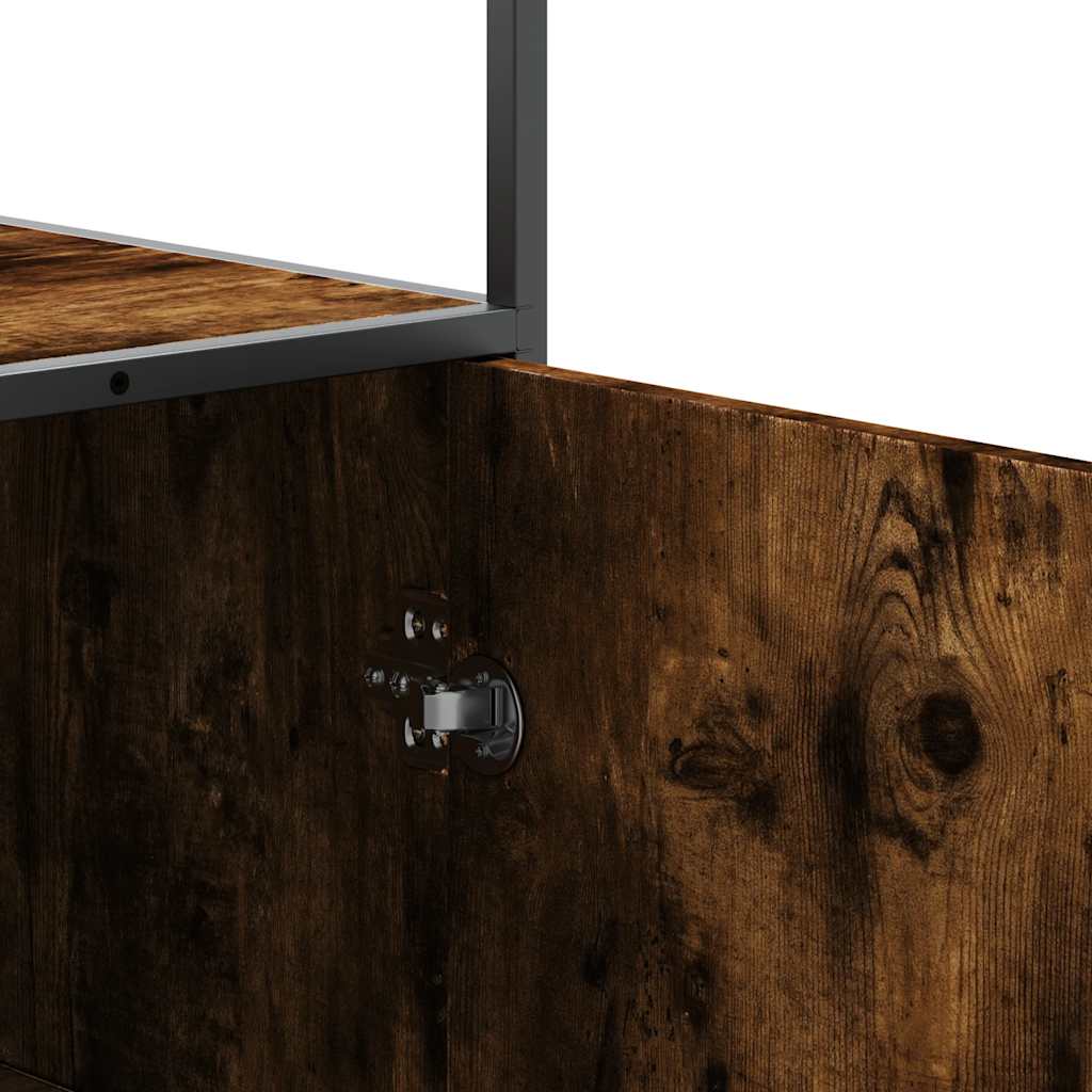 Highboard røget eg 35,5x35x139 cm træmateriale metal