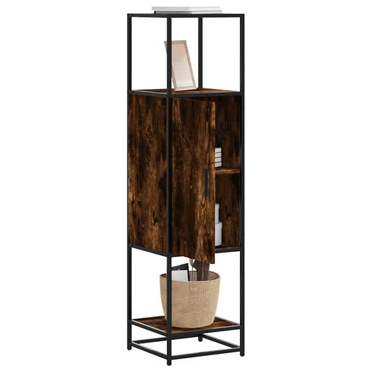 Highboard røget eg 35,5x35x139 cm træmateriale metal