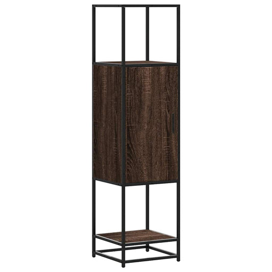 Highboard Brown Oak Look 35,5x35x139cm Træ Materiale Metal