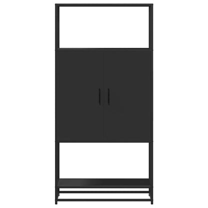 Highboard Sort 68x35x139 cm Træmateriale og Metal
