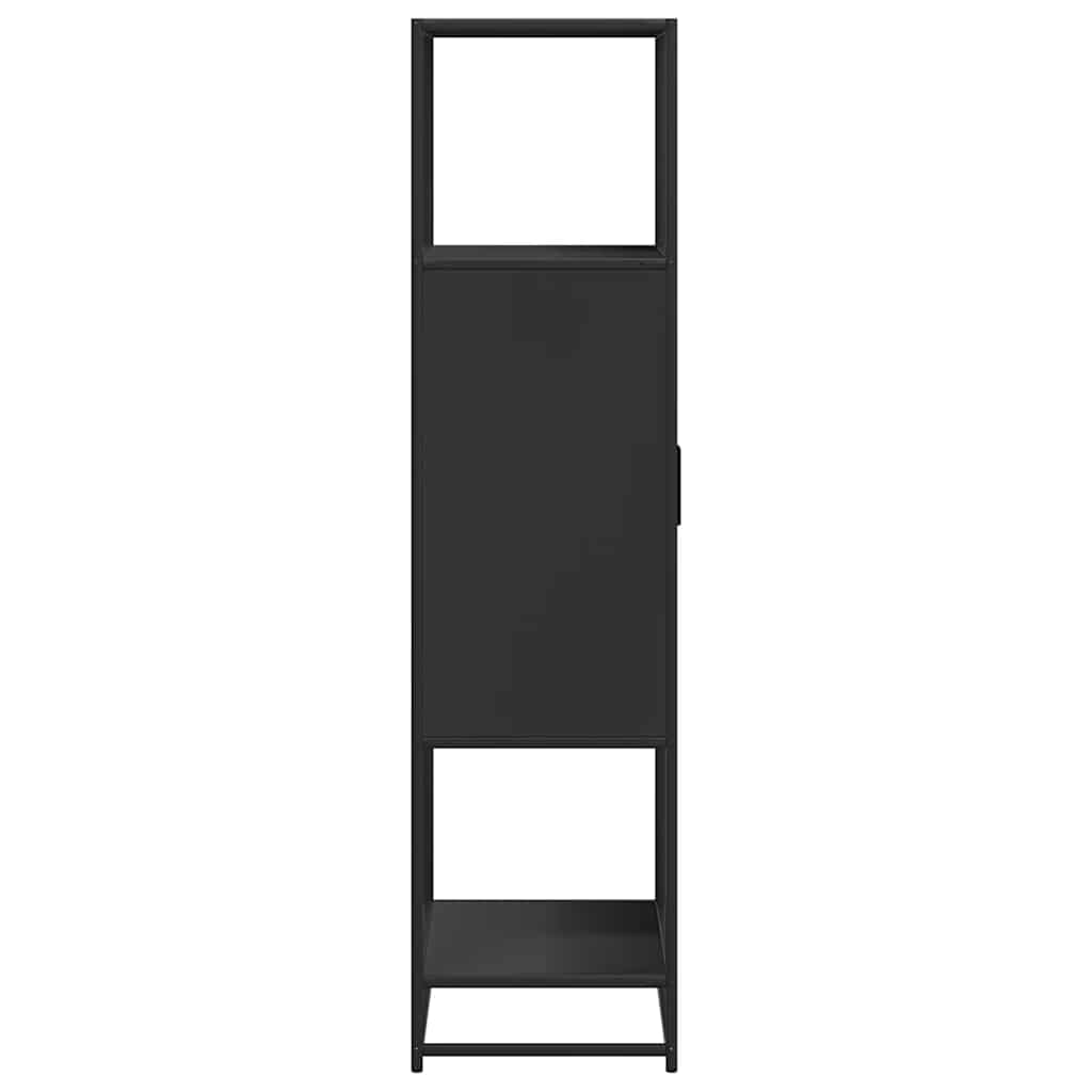 Highboard Sort 68x35x139 cm Træmateriale og Metal