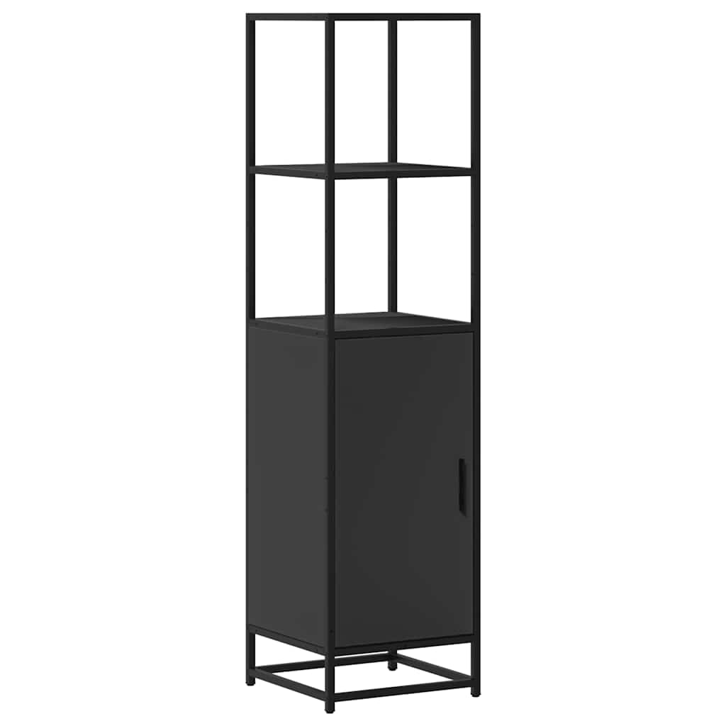 Highboard Sort 35,5x35x139 cm Træmateriale og Metal