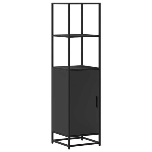 Highboard Sort 35,5x35x139 cm Træmateriale og Metal