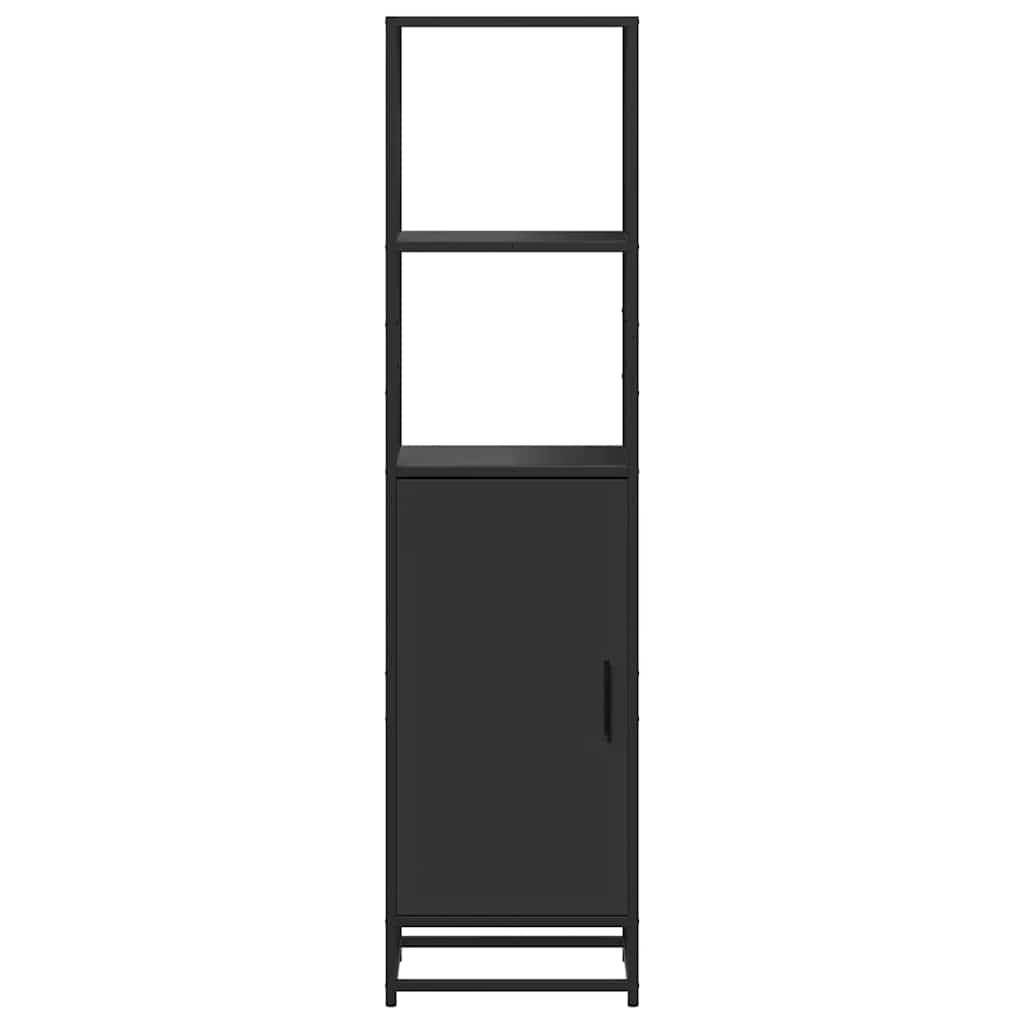Highboard Sort 35,5x35x139 cm Træmateriale og Metal