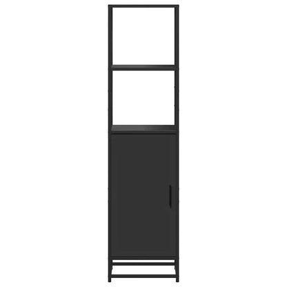 Highboard Sort 35,5x35x139 cm Træmateriale og Metal
