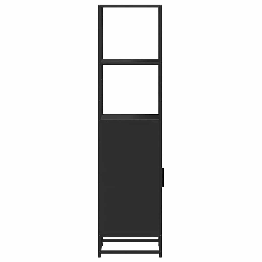 Highboard Sort 35,5x35x139 cm Træmateriale og Metal