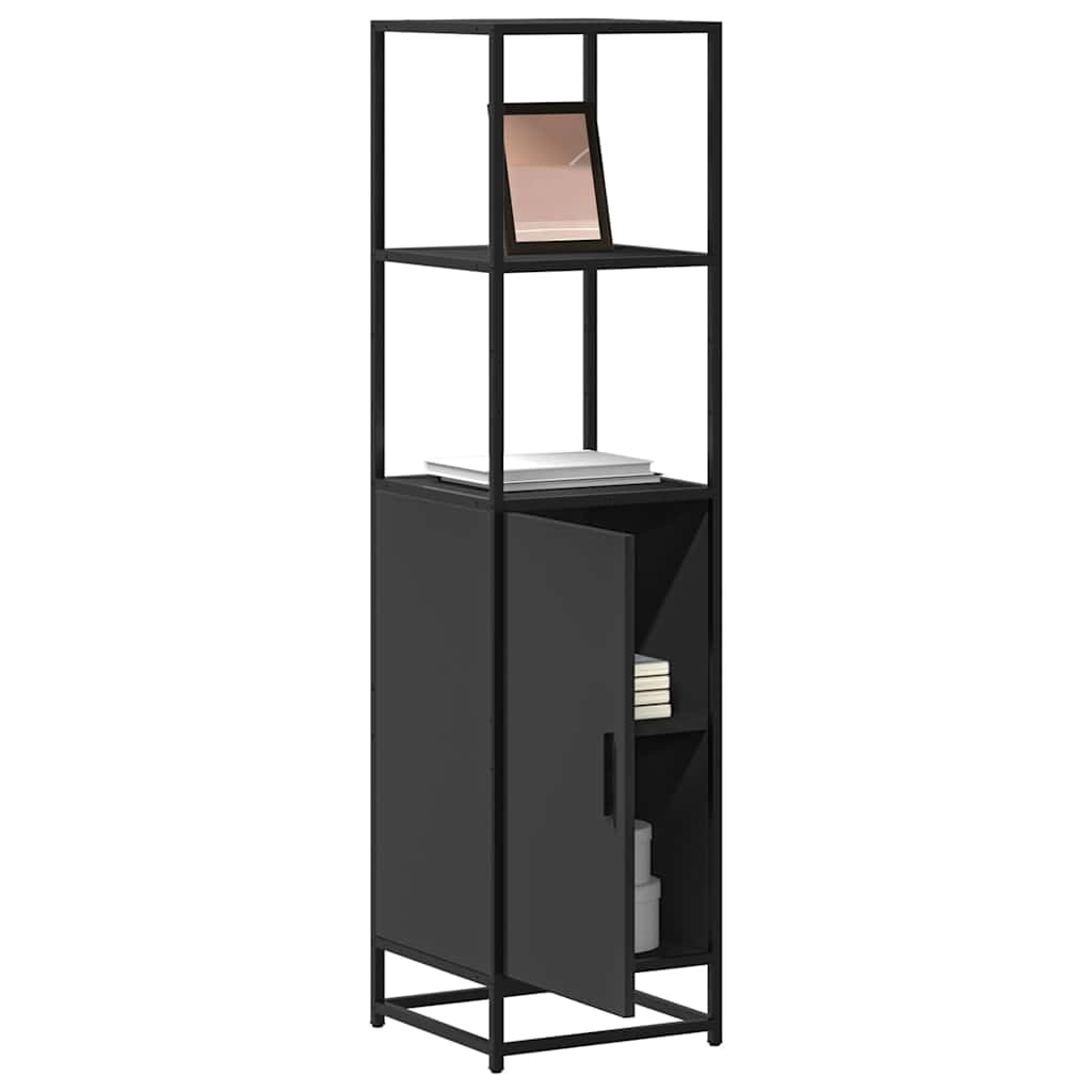 Highboard Sort 35,5x35x139 cm Træmateriale og Metal