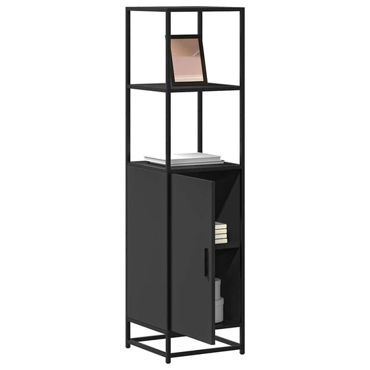 Highboard Sort 35,5x35x139 cm Træmateriale og Metal