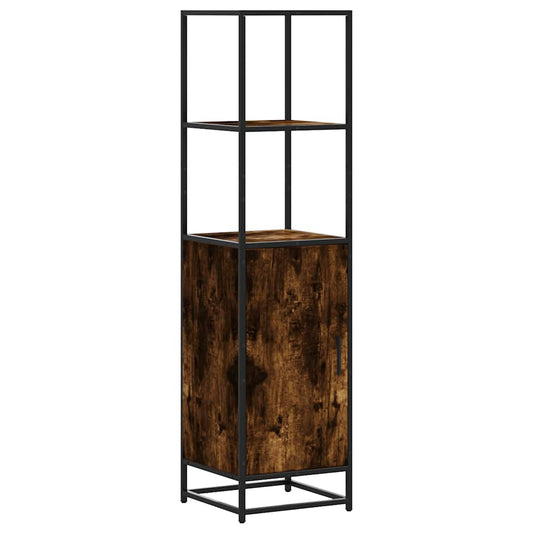 Highboard røget eg 35,5x35x139 cm træmateriale metal