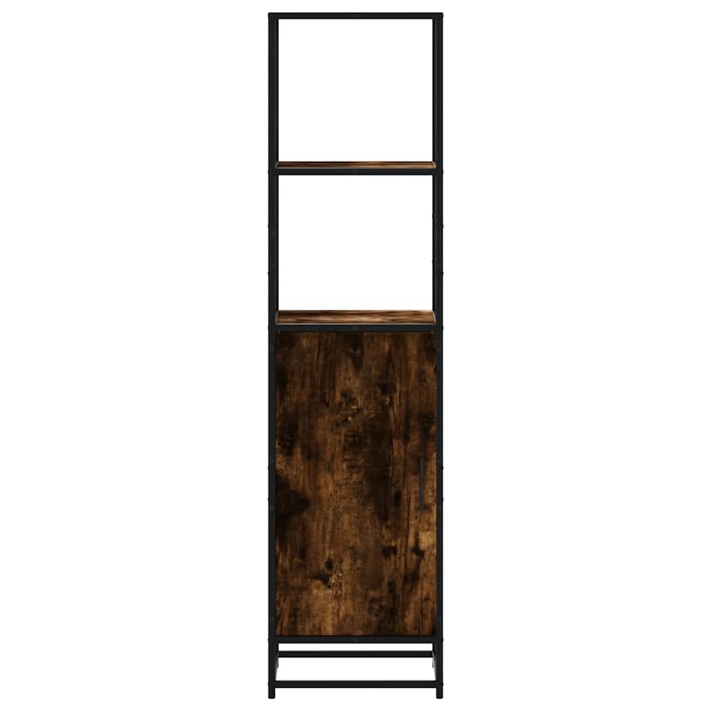 Highboard røget eg 35,5x35x139 cm træmateriale metal