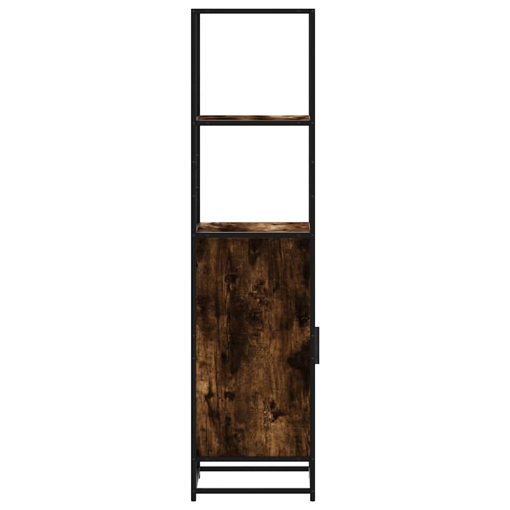 Highboard røget eg 35,5x35x139 cm træmateriale metal
