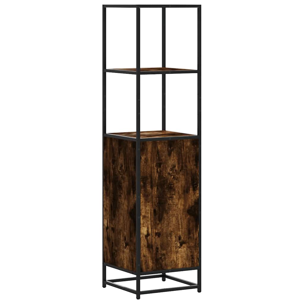 Highboard røget eg 35,5x35x139 cm træmateriale metal