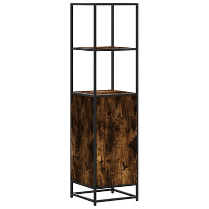 Highboard røget eg 35,5x35x139 cm træmateriale metal