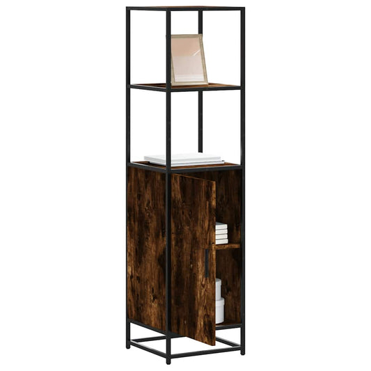 Highboard røget eg 35,5x35x139 cm træmateriale metal
