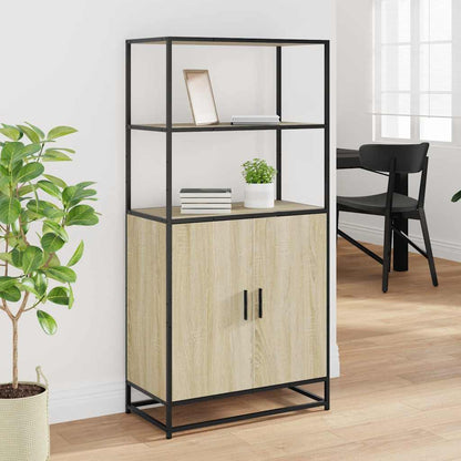 Highboard Sonoma-Eiche 68x35x139 cm Holzwerkstoff und Metall