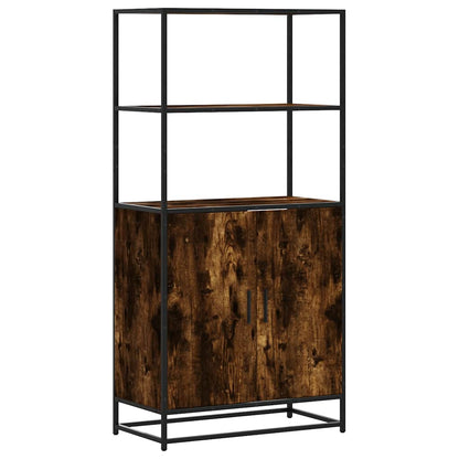 Highboard røget eg 68x35x139 cm træmateriale og metal
