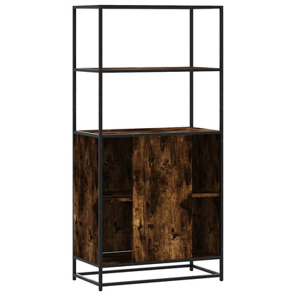 Highboard røget eg 68x35x139 cm træmateriale og metal