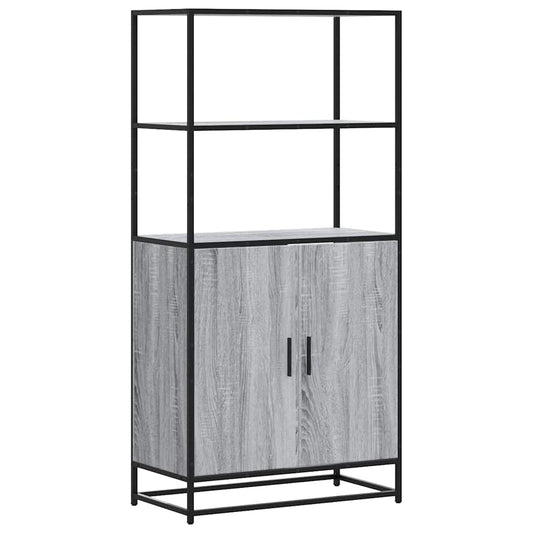 Highboard Grå Sonoma 68x35x139 cm Træmateriale og metal