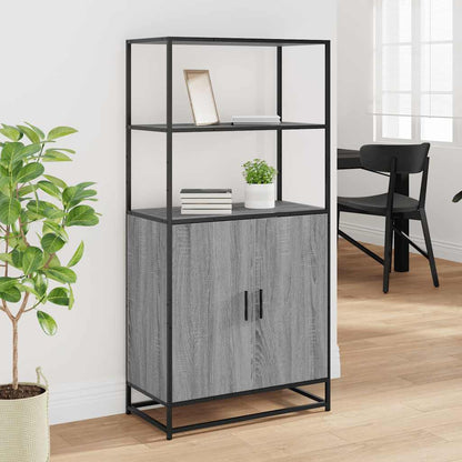Highboard Grå Sonoma 68x35x139 cm Træmateriale og metal