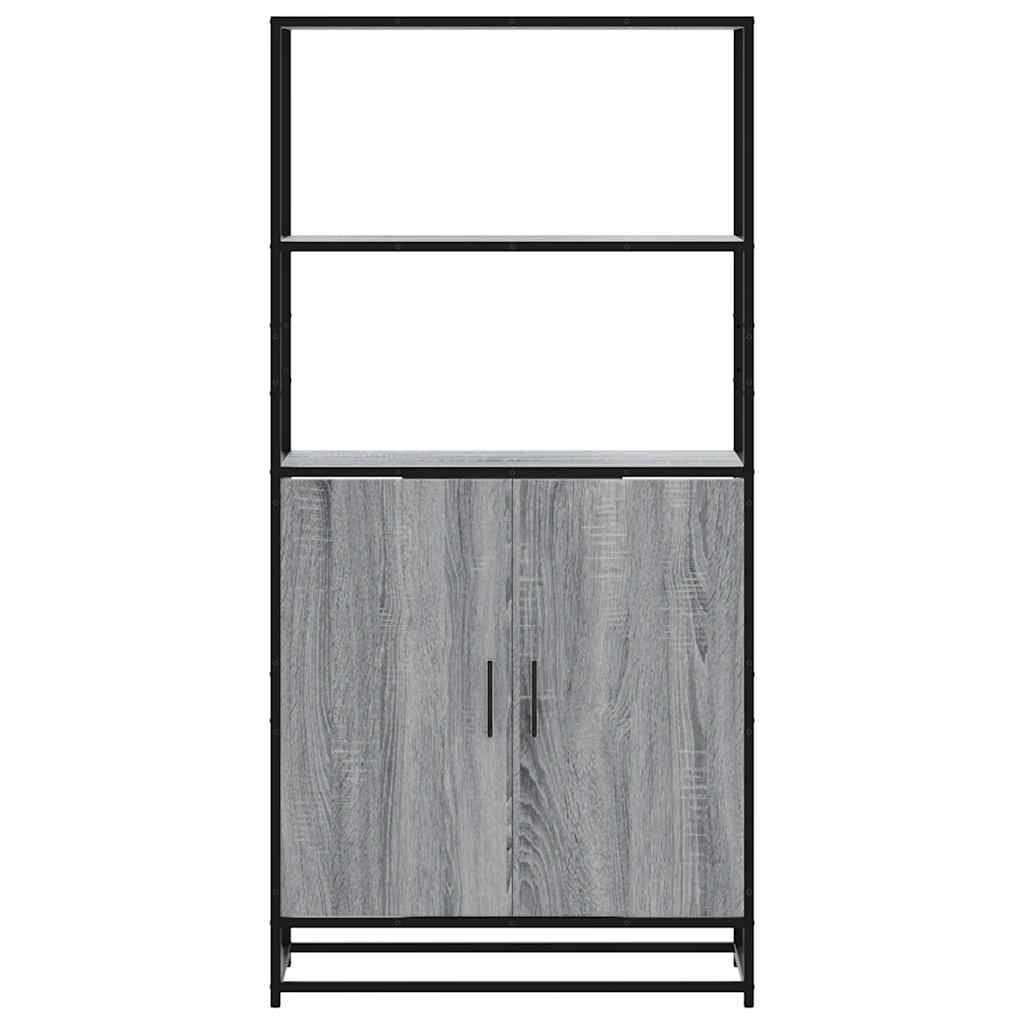 Highboard Grå Sonoma 68x35x139 cm Træmateriale og metal
