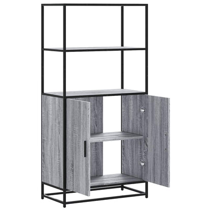 Highboard Grå Sonoma 68x35x139 cm Træmateriale og metal