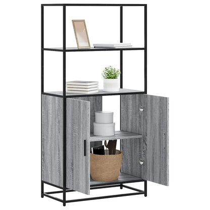 Highboard Grå Sonoma 68x35x139 cm Træmateriale og metal