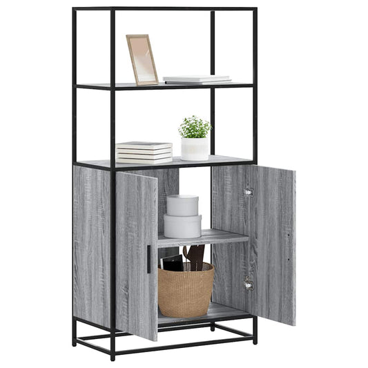 Highboard Grå Sonoma 68x35x139 cm Træmateriale og metal