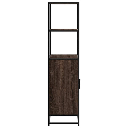 Highboard Brun Eg Look 68x35x139 cm Træ Materiale Metal