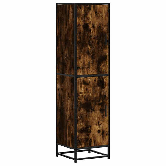 Highboard røget eg 35,5x35x139 cm træmateriale metal