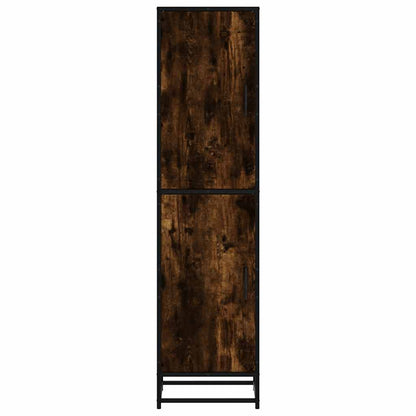 Highboard røget eg 35,5x35x139 cm træmateriale metal