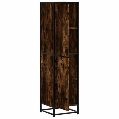 Highboard røget eg 35,5x35x139 cm træmateriale metal