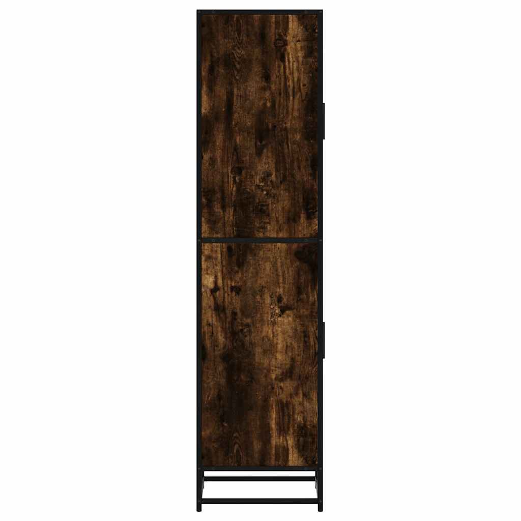 Highboard røget eg 35,5x35x139 cm træmateriale metal