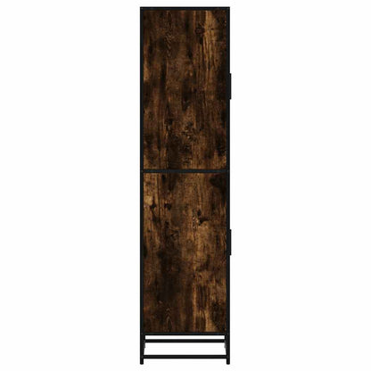 Highboard røget eg 35,5x35x139 cm træmateriale metal